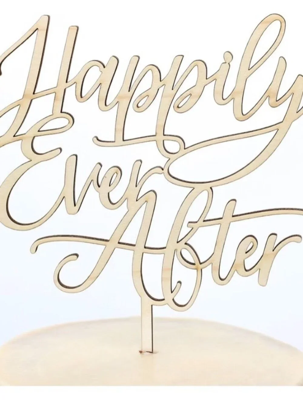 NWT TX Acrylic Cake Topper Happily Ever After in Gold Weddings Wedding Shower